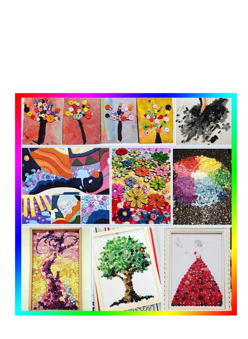 Zikra Resin Round Buttons DIY Craft Sewing Decorations for Kid's Painting Assorted Size (Yellow, 200g set) - Image 4