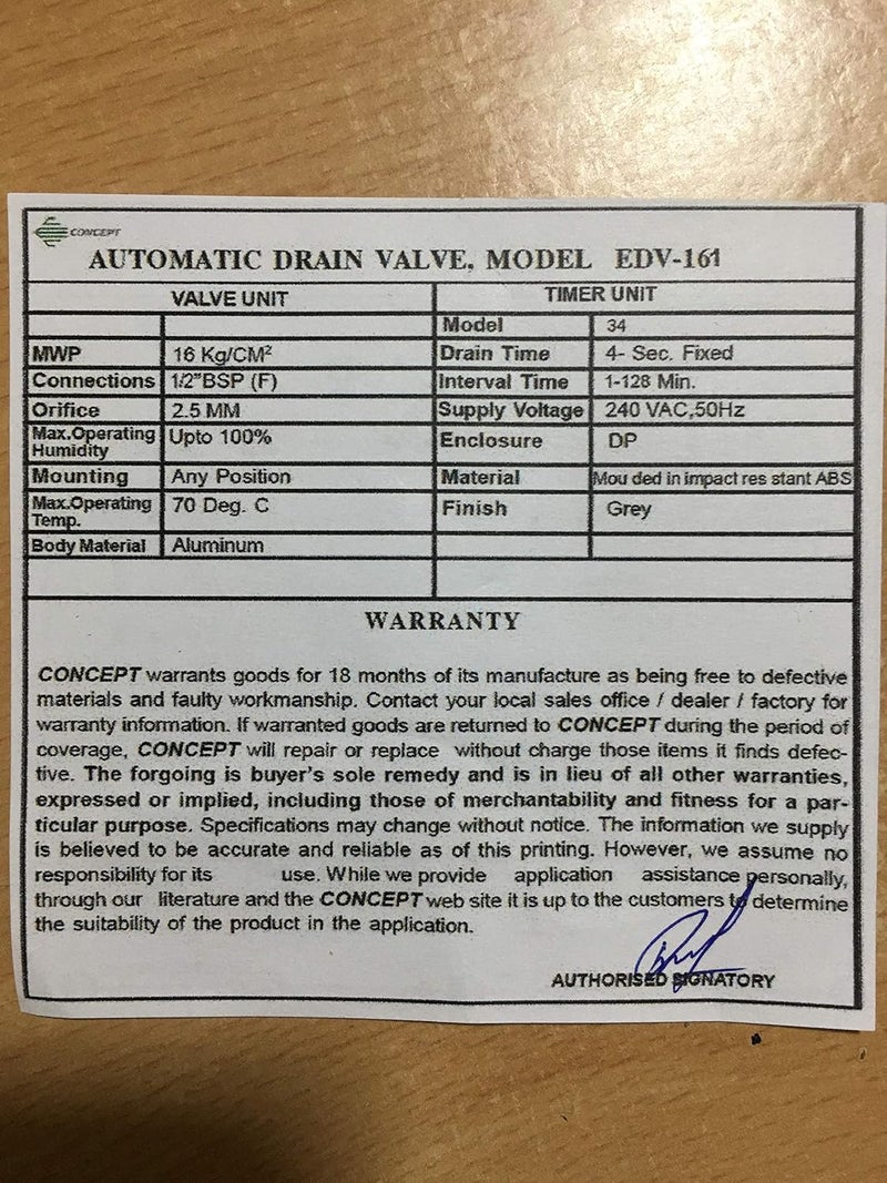 Concept صمام تصريف تلقائي Concept EDV-161 - Image 4