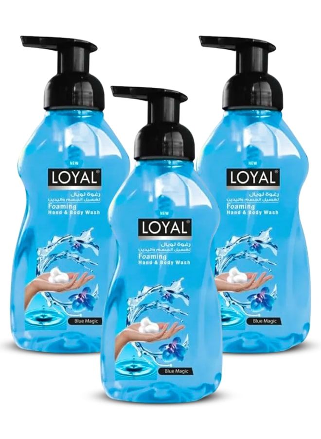loyal Foaming Hand Wash & Body Wash, Blue Magic, 3x500ml