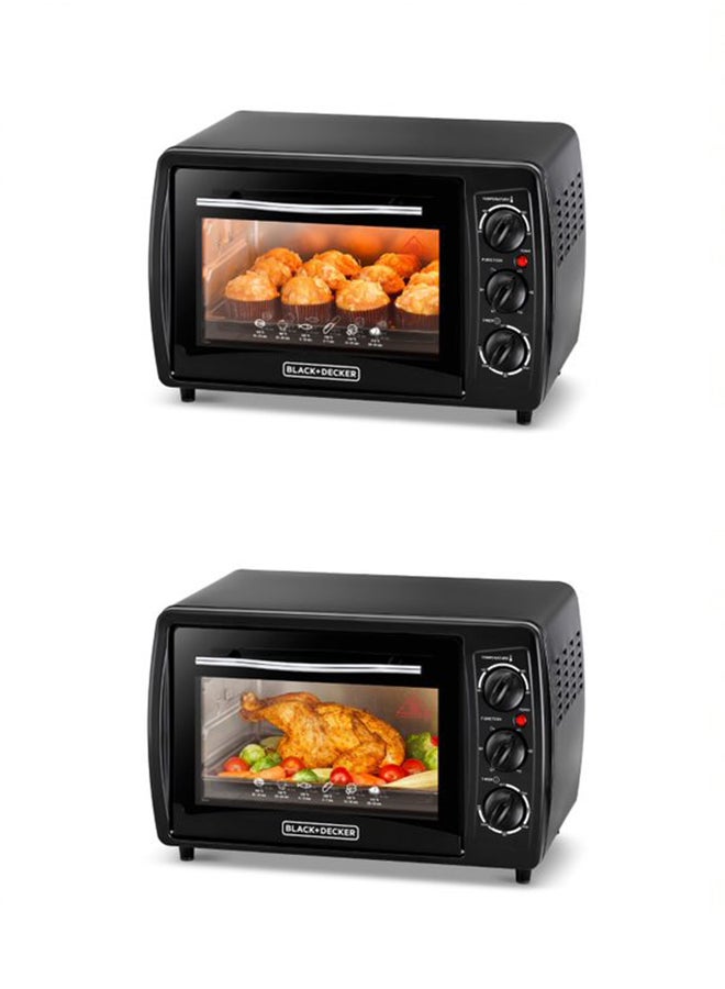 BLACK+DECKER Electric Oven Multifunction With Double Glass And Rotisserie For Toasting/Baking/Broiling 19 L 1380 W TRO19RDG-B5 Black - Image 4