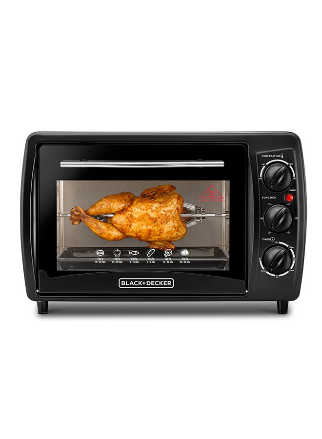 BLACK+DECKER Electric Oven Multifunction With Double Glass And Rotisserie For Toasting/Baking/Broiling 19 L 1380 W TRO19RDG-B5 Black - Image 5