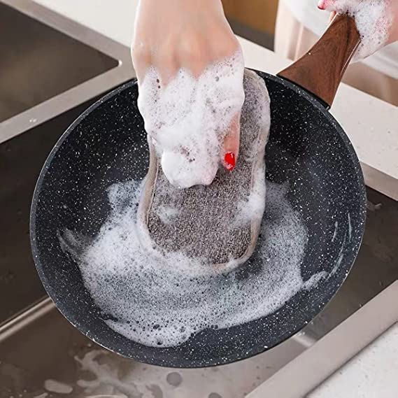 PRAYAS MultiPurpose Scrub Sponges for Kitchen by Scrubit NonScratch Microfiber Sponge Along with Heavy Duty Scouring Power Effortless Cleaning of Dishes Pots and Pans All at Once Pack of 4 - Image 5