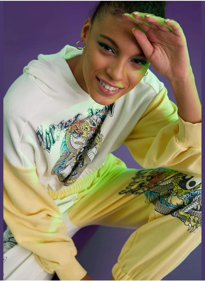 DeFacto Block Colour Printed Sweatshirt