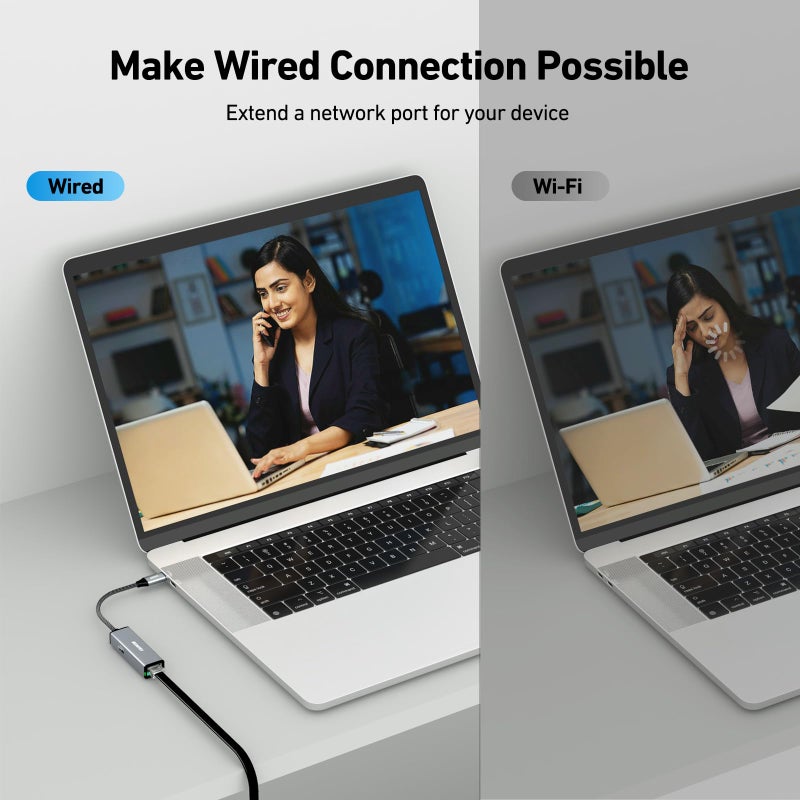 BENFEI USB-C to Ethernet Gigabit Adapter with 100W Power Delivery, Thunderbolt 3/4 to RJ45 Ethernet LAN Network Adapter Compatible with iPhone 15 Pro/Max, MacBook Pro/Air 2023, iMac - Image 5