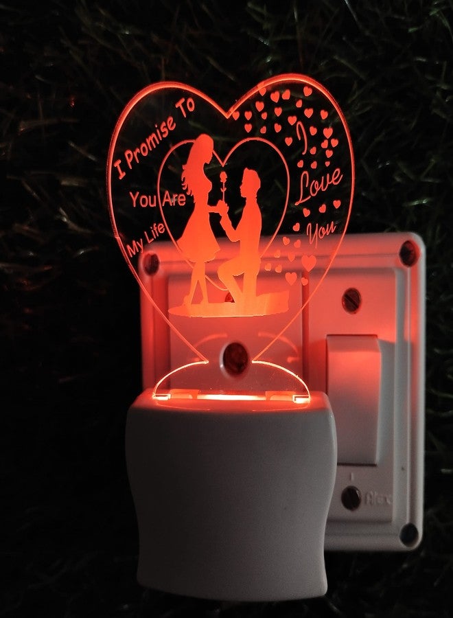 UKANI Love Couple 3D Optical Illusion Acrylic Night Lamp, 7 Colors RGB Auto Colour Changing LED Plug and Play Night Light, Office Light, Best Gift - Pack of 1 (SD011,Multicolour, 3 Inch) - Image 5