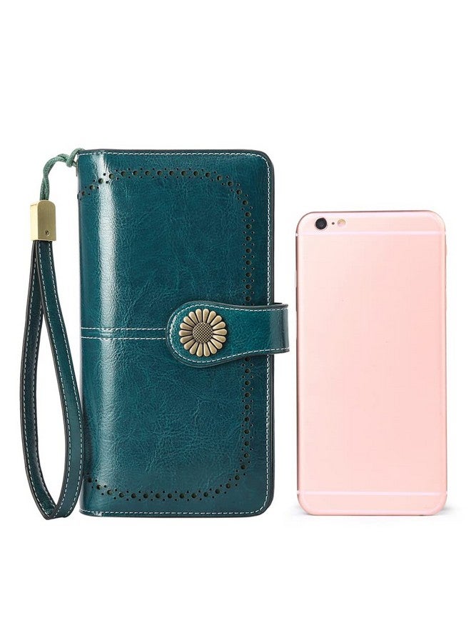 SENDEFN Wallets For Women Genuine Leather Credit Card Holder With Rfid Blocking Large Capacity Wristlet - Image 5