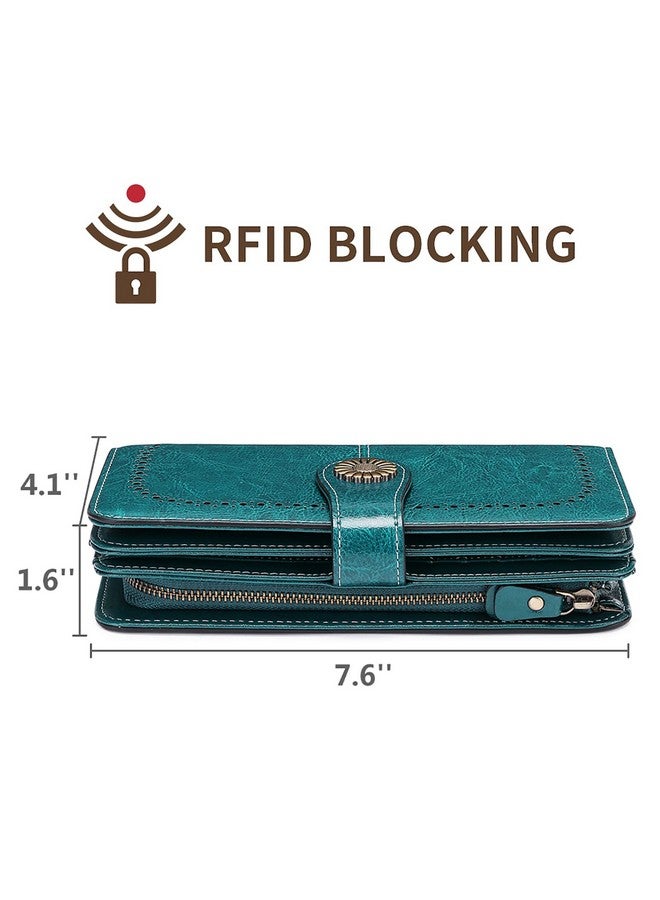 SENDEFN Wallets For Women Genuine Leather Credit Card Holder With Rfid Blocking Large Capacity Wristlet - Image 4