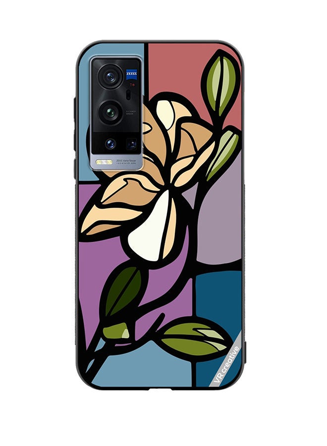 VR CREATIVE Protective Case Cover For Vivo X60 Pro Plus Rose Design Multicolour - Image 1