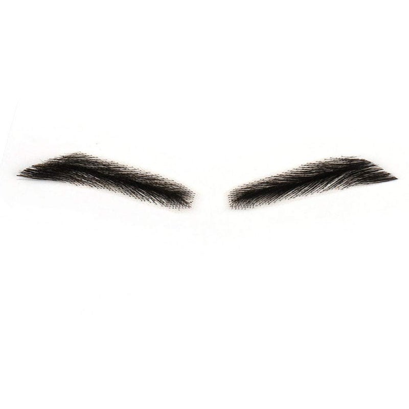 100 Human Hair False Brows for Men and Women ReUsable Lace Base Fake Eyebrows Black Color MMA3
