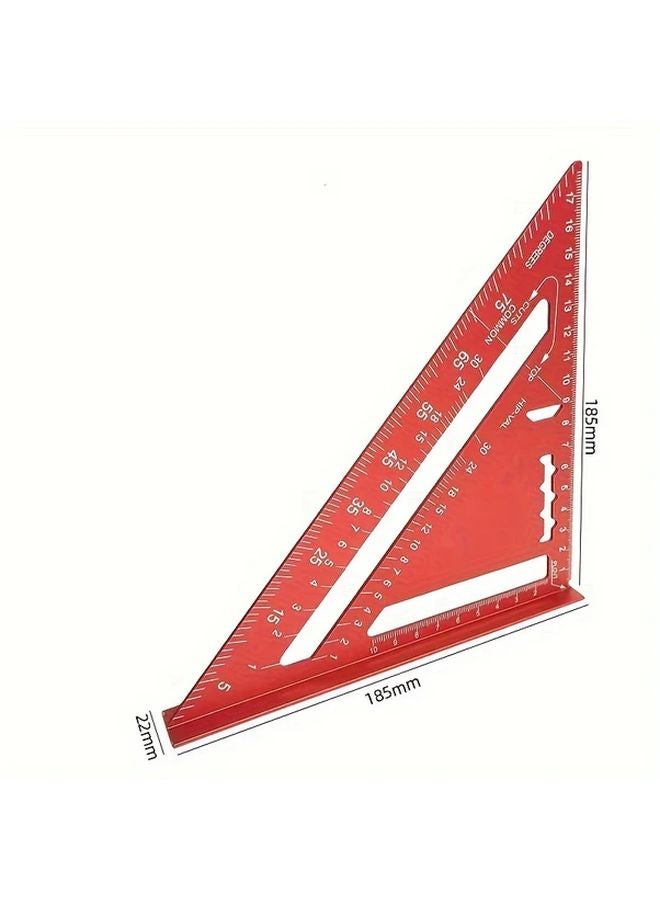 Red Aluminum Triangle Plate 7 Inch Metric British Profile Black Oxidized 90 45 Degrees Square - Image 1