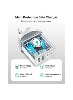 Aioneus USB C Charger, Aioneus 40W 4-Port Type C Fast Charger Adapter with USB-C and USB-A, PD 3.0 USB C Adapter Plug Wall Charger for Samsung S23 S22 Ultra S10, iPhone 15 14 13 Pro Max XR, iPad, Google Pixel  - Image 4