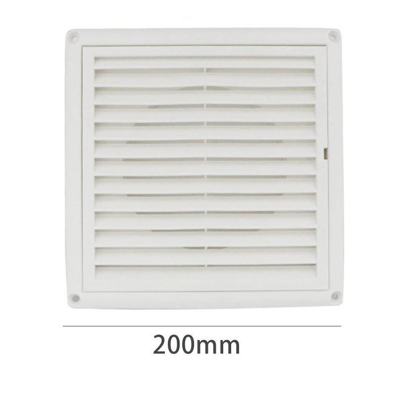 White Louvred Wall Vent Grille 155mm External Dimension with Flyscreen and Round 100mm - 4 inch Rear Spigot/White - Image 2