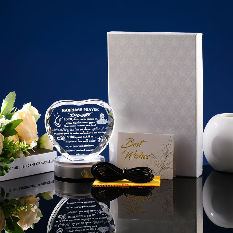 Qianwei Wedding Gifts for Couples Unique 2025 - Happy Anniversary Marriage Gift Crystal Keepsake - Engagement Gifts Bridal Shower Gifts for Bride and Groom Engagement Newlywed Mr and Mrs Gifts - Image 4