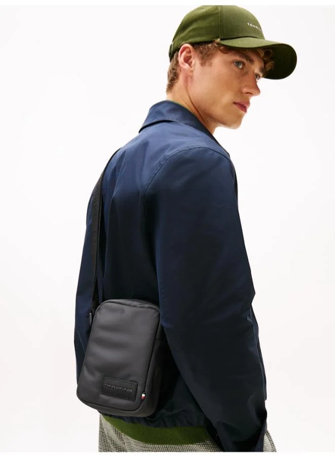 TOMMY HILFIGER Textile Logo Patch Crossbody Reporter Bag