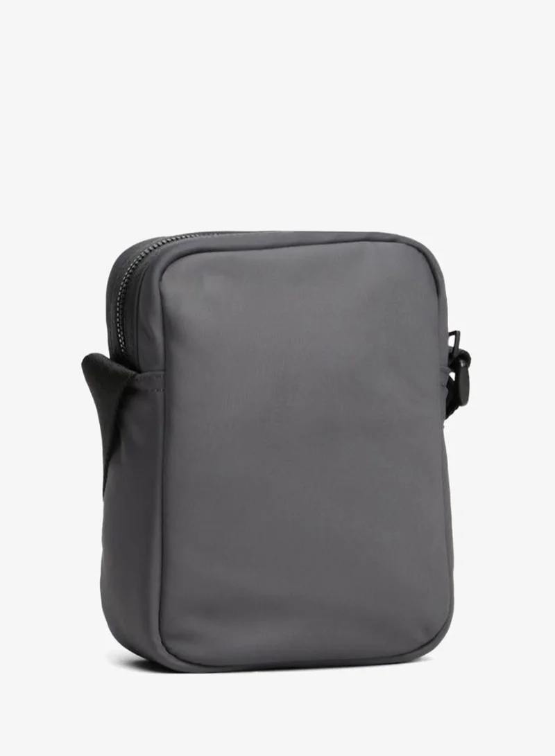 Tommy Hilfiger Dark Grey Textile Logo Patch Crossbody Reporter Bag for Men | Best Price UAE