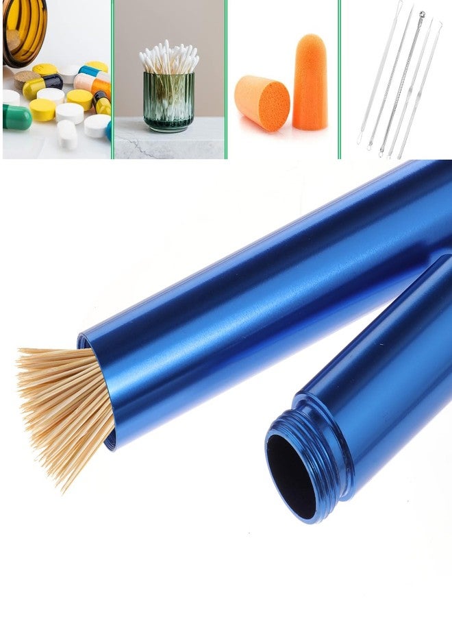 Fadayunn Metal Portable Toothpick Holder for Purse Travel Pocket Toothpick Holder Case Aluminum Alloy Toothpick Container Toothpicks Holders Tooth Pick Holder with Keychain for Picnic Fruit Picks Pill - Image 3