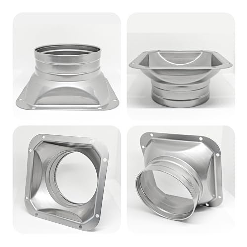 bociloy 4 Inch Duct Connector Flange, Metal Straight Pipe Flange Square to Round Interface for Ventilation, Cooling, Heating, Air Conditioning Systems with Screws - Image 3