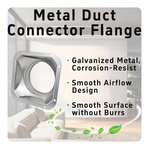 bociloy 4 Inch Duct Connector Flange, Metal Straight Pipe Flange Square to Round Interface for Ventilation, Cooling, Heating, Air Conditioning Systems with Screws - Image 4