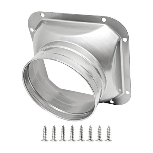 bociloy 4 Inch Duct Connector Flange, Metal Straight Pipe Flange Square to Round Interface for Ventilation, Cooling, Heating, Air Conditioning Systems with Screws - Image 1