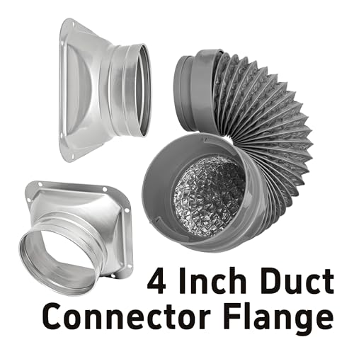 bociloy 4 Inch Duct Connector Flange, Metal Straight Pipe Flange Square to Round Interface for Ventilation, Cooling, Heating, Air Conditioning Systems with Screws - Image 5