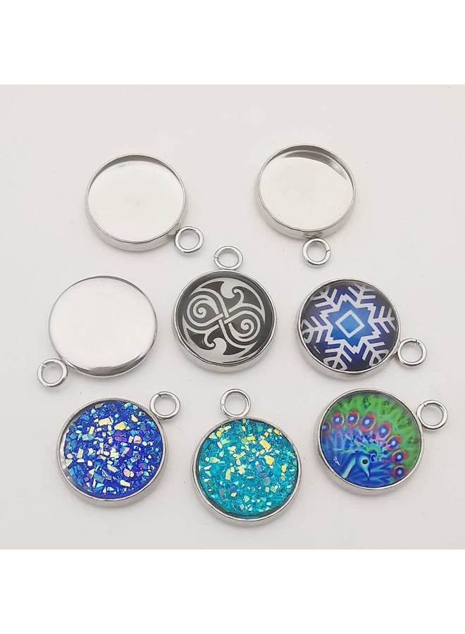 WOCRAFT 30 Pcs Fit 20mm Stainless Steel Round Blank Bezel Pendant Trays Base Cabochon Settings Charms for Jewelry Making (10166-20mm-30pcs) - Image 4