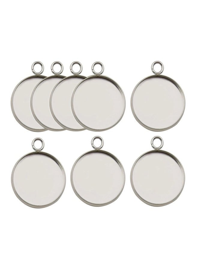 WOCRAFT 30 Pcs Fit 20mm Stainless Steel Round Blank Bezel Pendant Trays Base Cabochon Settings Charms for Jewelry Making (10166-20mm-30pcs) - Image 1