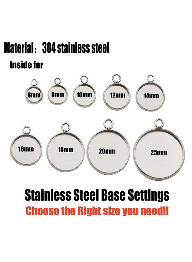 WOCRAFT 30 Pcs Fit 20mm Stainless Steel Round Blank Bezel Pendant Trays Base Cabochon Settings Charms for Jewelry Making (10166-20mm-30pcs) - Image 3