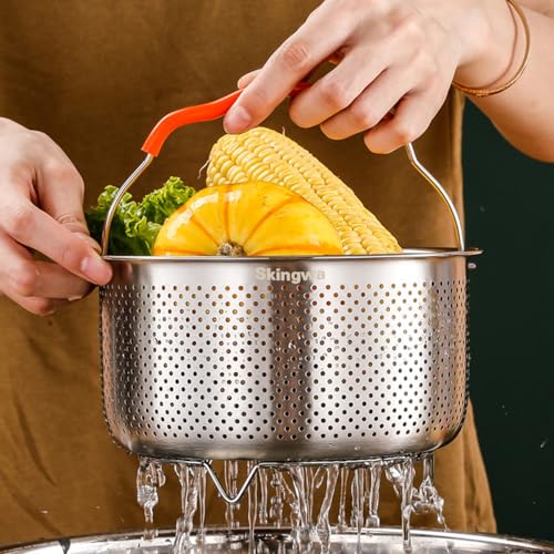 Skingwa Steamer Basket for Instant Pot 18/8 Stainless Steel Strainer Basket Pressure Cooker Accessories (6L) - Image 4