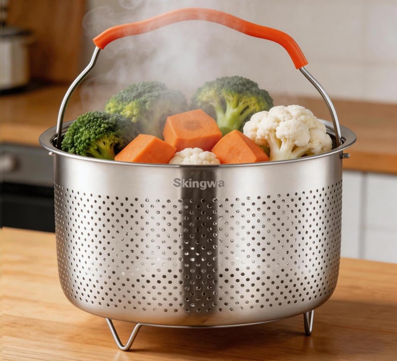 Skingwa Steamer Basket for Instant Pot 18/8 Stainless Steel Strainer Basket Pressure Cooker Accessories (6L) - Image 3