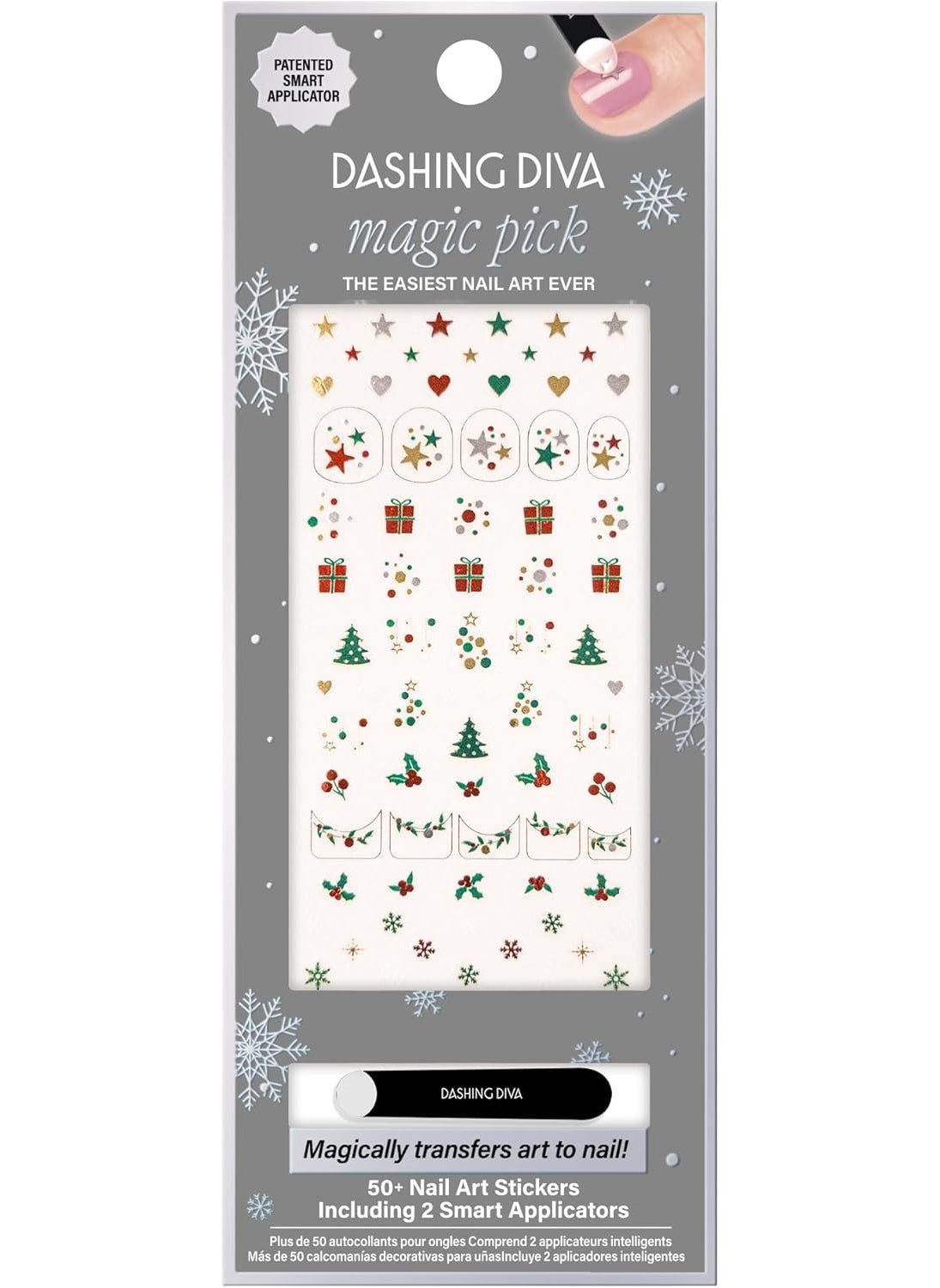 DASHING DIVA Dashing Diva Magic Pick Nail Stickers - Sweet Treats | Easy Nail Art Stickers | Comes with 50+ Stickers and 2 Precision Placement Tools 