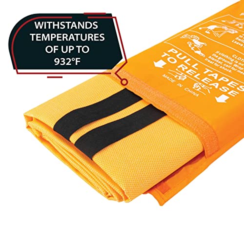 Parcil Distribution Parcil Safety SB-100 Silicone Coated Emergency Fire Blanket (40 in. x 40 in.) Emergency Kit Fire Extinguisher for Home & Kitchen, Woven Fiberglass Household Essentials, Chemical Free, No Mess - Image 3