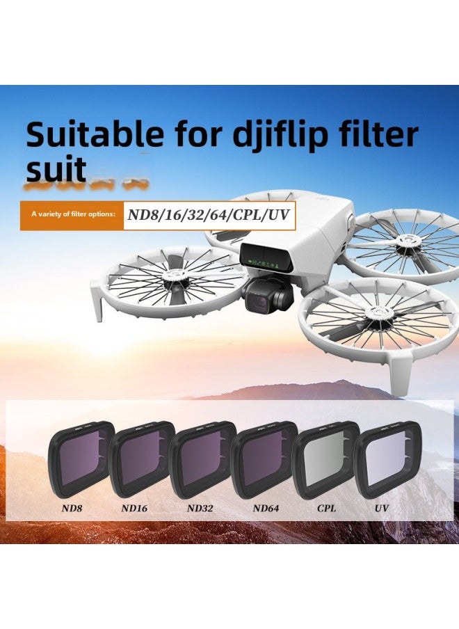 Adapt To DJI Flip UAV Almighty Vlog Aerial Filter Accessories CPL Polarizer UV-Color:FILP KB ND8PL
