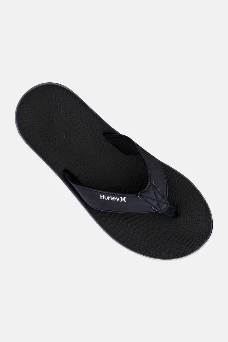 Hurley Men Brand Logo Slip On Slipper, Black - Image 4