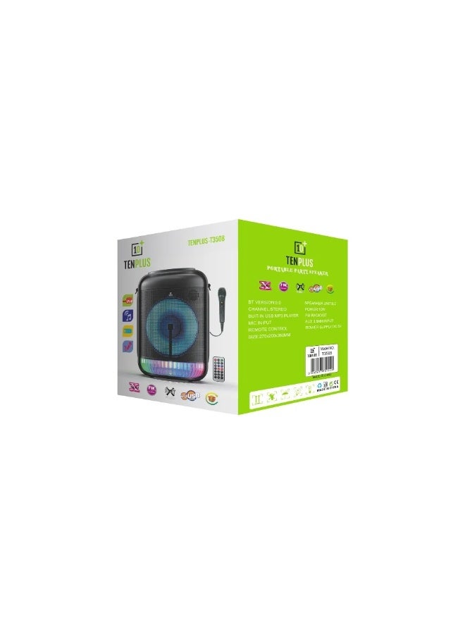 tenplus Portable speaker with microphone and remote control. It's the perfect device to enjoy your favorite music in high-quality sound. Ideal for parties, special occasions, weddings, seminars, and more, from Tenplus. - Image 2