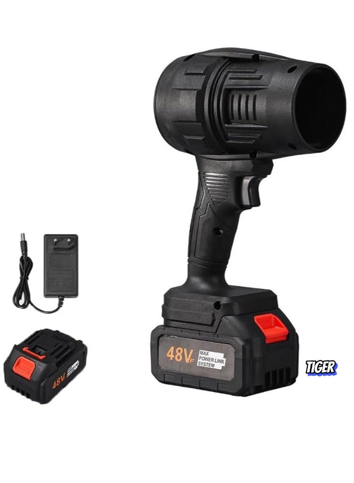 TIGER Portable Cordless Turbo Air Blower – Battery Powered with Extra Battery (Black) – Powerful, Compact, and Efficient for Cleaning, Drying, and Outdoor Use - Image 1