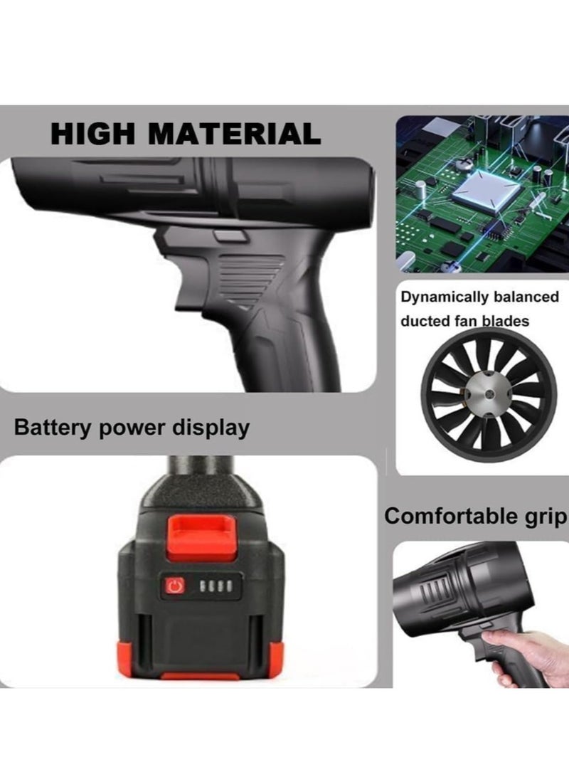 TIGER Portable Cordless Turbo Air Blower – Battery Powered with Extra Battery (Black) – Powerful, Compact, and Efficient for Cleaning, Drying, and Outdoor Use - Image 3