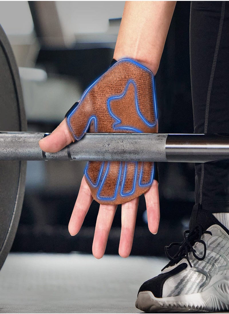 SYOSI Workout Gloves for Men Women, Cowhide Weight Lifting Gloves with Padded Leather Palm Grip Gym Gloves Durable Exercise Gloves for Kettlebell, Pull-Ups, Row, Protects From Calluses and Tears (L)  - Image 4