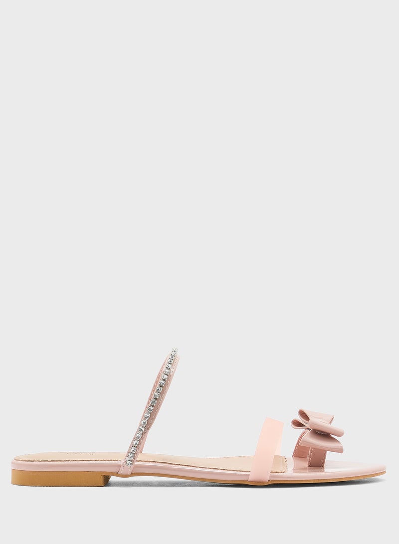جينجر صندل مسطح بشريطة فيونكة من ديامانتي - Image 1
