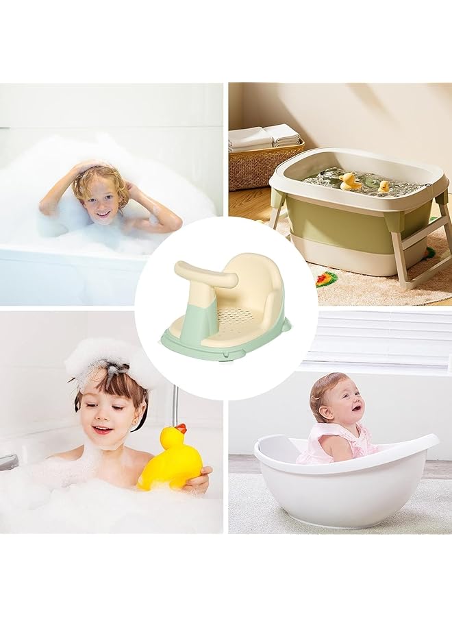 MLADEN Baby Bath Seat Toddler Child Bathtub Seat For Sit Up Portable Toddler Bath Ring Chair For Sitting Up In The Tub Safety Baby Shower Seat With Backrest For 6 Months & Up (Pink) - Image 3