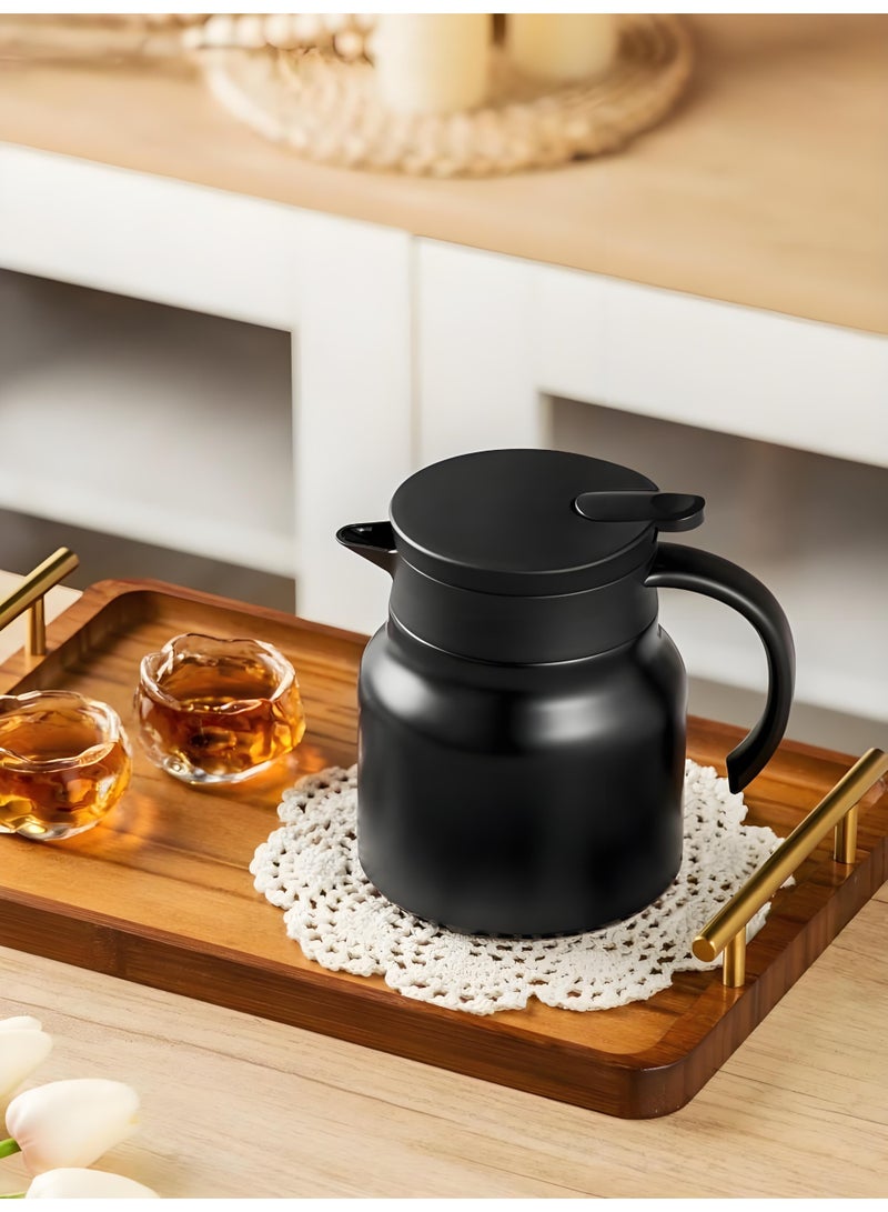 Hayat Comfort Vacuum Insulated Stainless Steel Coffee & Tea Caraf, Coffee Server, 800MLThermal Coffee Carafewith Removable Tea Strainer, Stainless Steel Insulated Vacuum Coffee Carafes For Keeping Hot - Matte Black  - Image 5