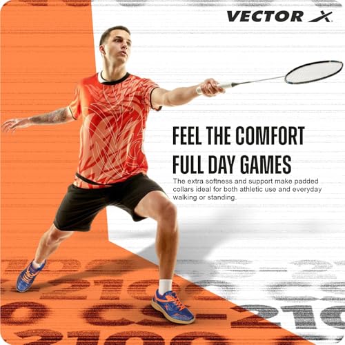 Vector X CS-2100 Court Shoes for Boys & Girls (Blue-Orange) (Size-7) - Image 4