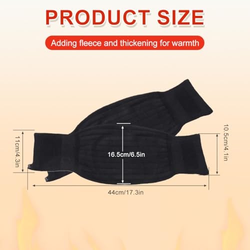 erioctry Unisex Cashmere Wool Knee Brace Pads Leg Warmers Winter Warm Breathable Thermal Knee Warmers Sleeve Knee Pads Legging Stockings for Women Men Outdoor Sports Black - Image 3