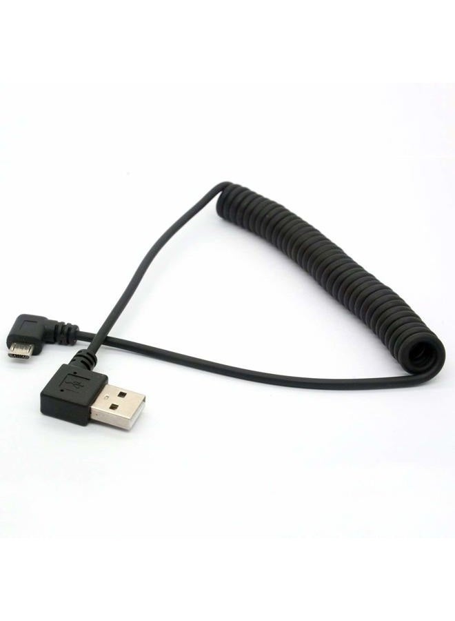 GLHONG Angled USB Cable, 3 Feet, Black, USB 2.0 to Micro USB, 480 Mbps, Fast Charging, Compatible with Smartphone, Tablet, Laptop - Image 1