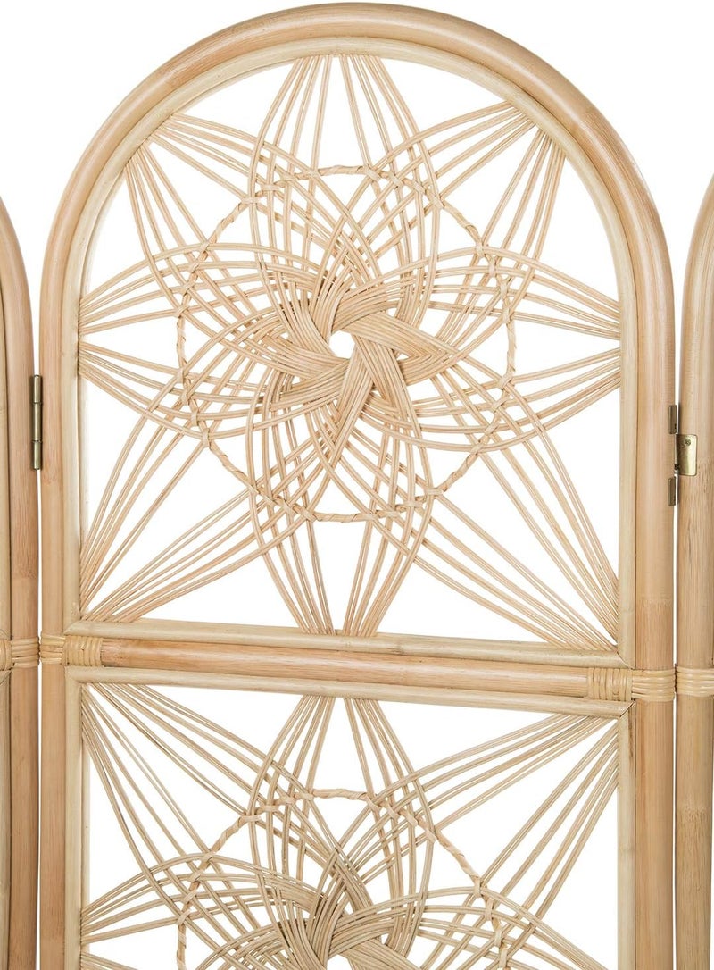 Kouboo Kouboo Sunflower Rattan 62 Inches Total Width 3 Panel Room Divider Light Brown  - Image 4
