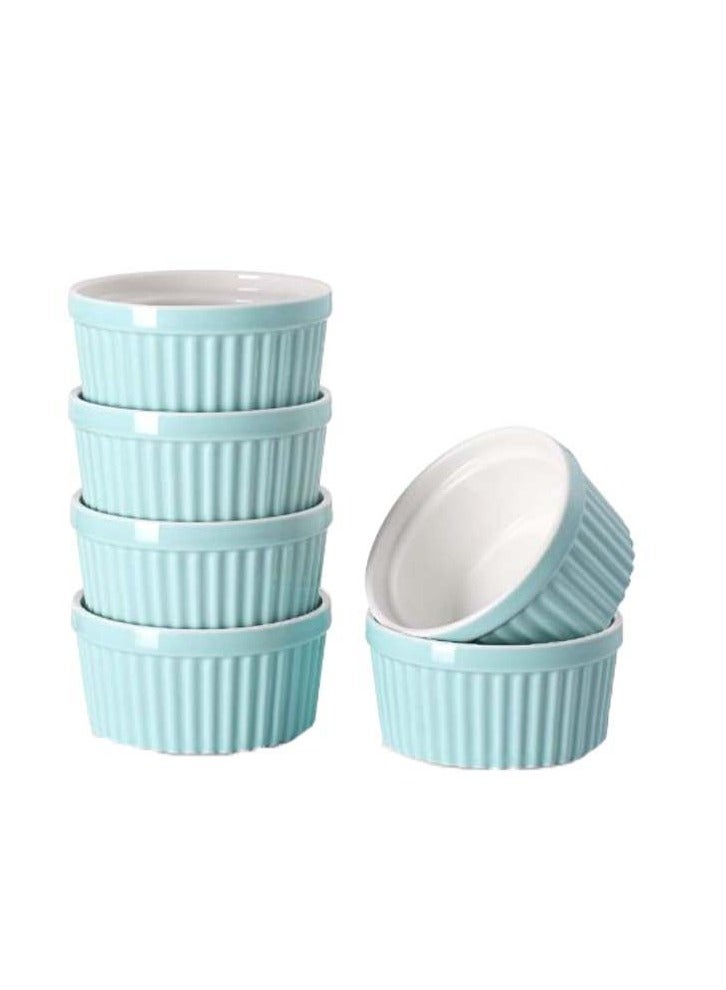 Ramekins For Creme Brulee, Porcelain Ramekins Oven Safe, Classic Style Ramekins For Baking, Souffle Ramekins Bowls, Set Of 6 - Image 1