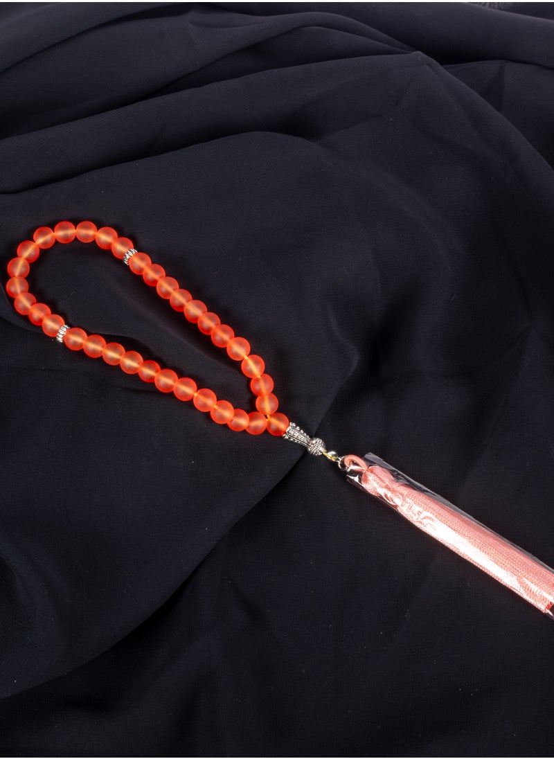 The Black Pearl Accessories Fabulous Orange Opal Stone Prayer Bead of 33 Beads  - Image 1