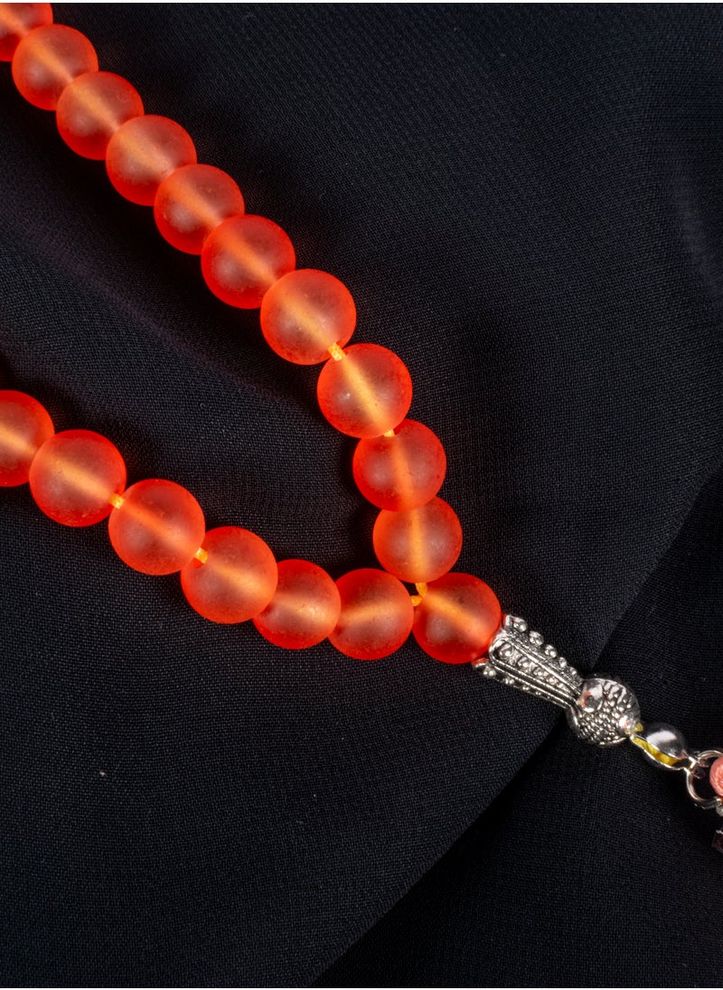 The Black Pearl Accessories Fabulous Orange Opal Stone Prayer Bead of 33 Beads  - Image 3