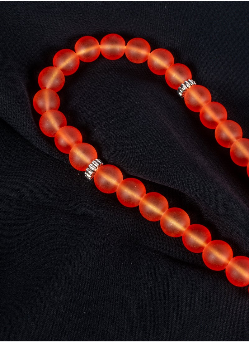 The Black Pearl Accessories Fabulous Orange Opal Stone Prayer Bead of 33 Beads  - Image 4