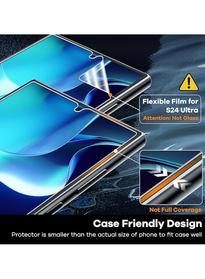 TLAXCA 5 in 1 for Samsung Galaxy S24 Ultra Case Clear PC+TPU 6.8 Inch + 2 Pack S24 Ultra Soft Screen Protector Film + 2 Pack Camera Lens Protector, Slim Thin Shockproof Phone Cover 6.8 Inch - Image 4