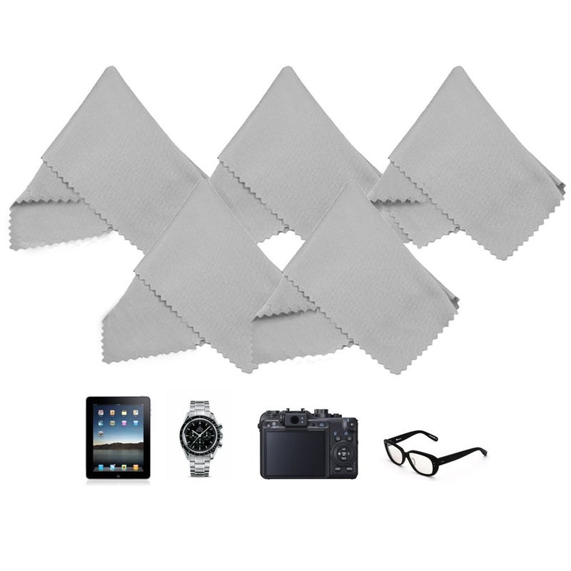 ECO-FUSED Eco-Fused Microfiber Cleaning Cloth - 6 x 7 Black/Grey Microfiber Cloth with White Cleaning Cloth - 12 Pack Microfiber Cleaning Cloth for Glasses & Camera Lens  - Image 5